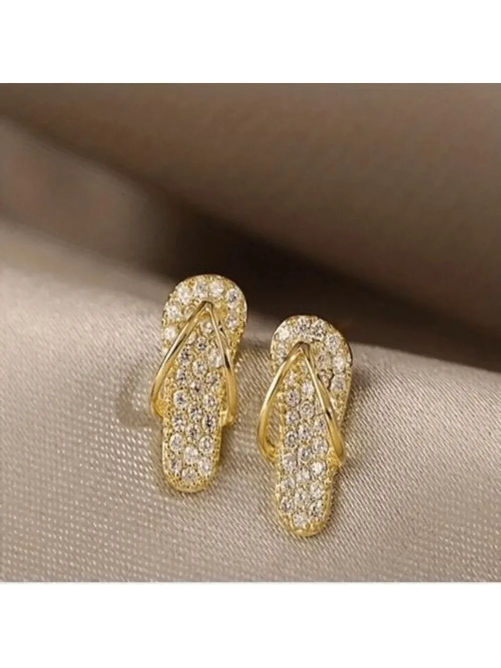Korean fashion Luxury Zircon Gold plated Stud Earrings